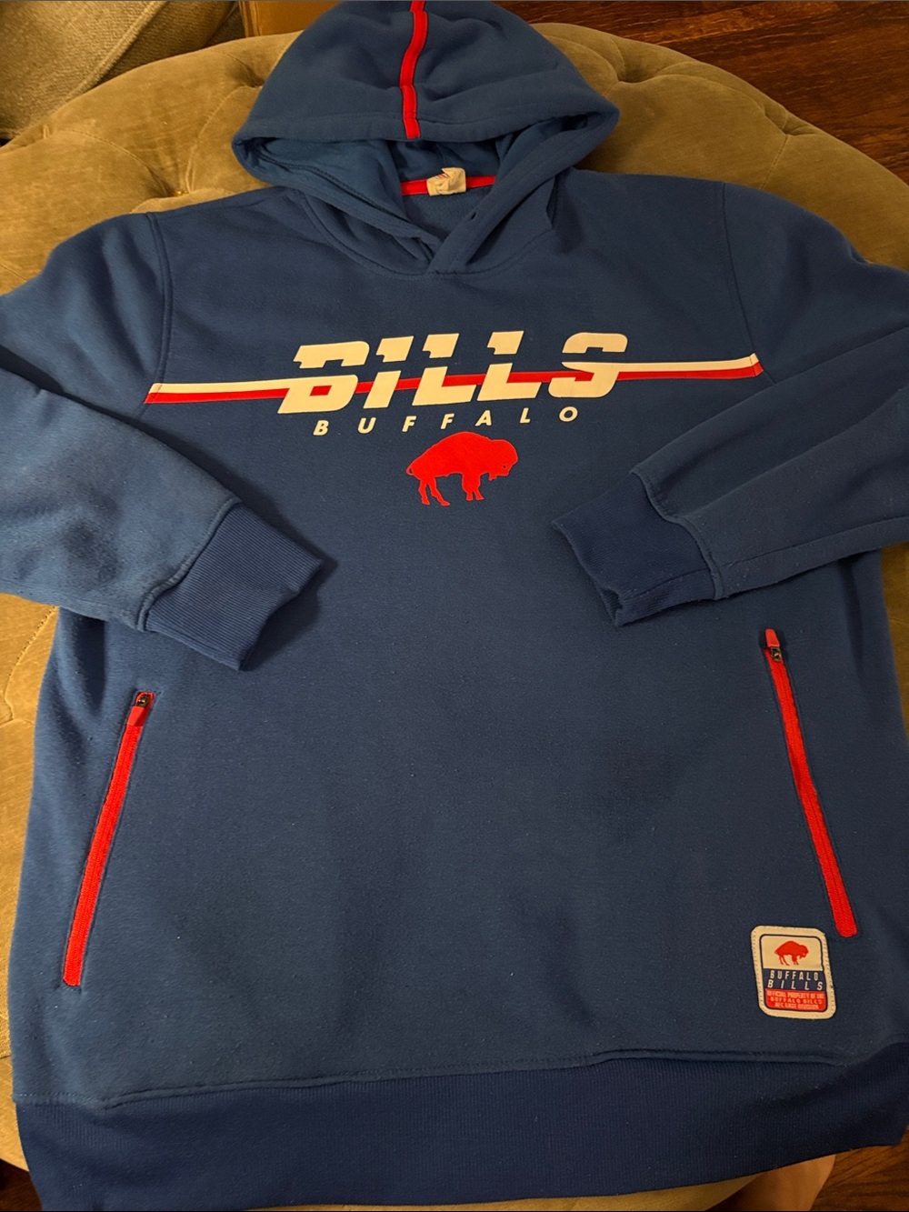 Vintage NFL Buffalo Bills blue Hoodie with property of Buffalo Bills Logo size L